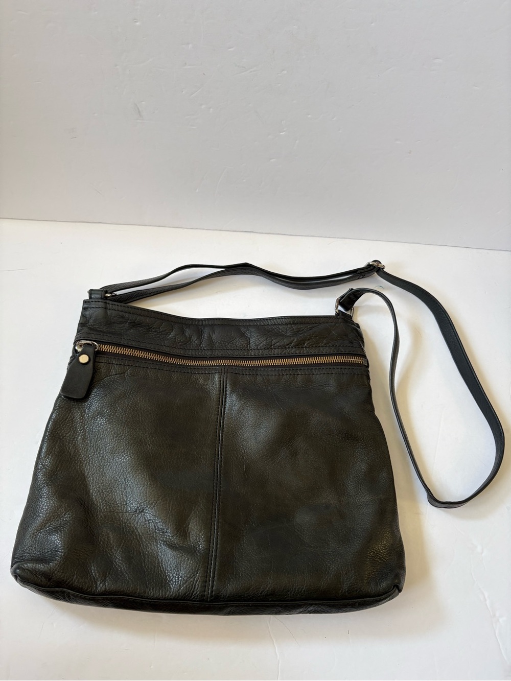 MARGOT‎ Lorna Crossbody Black Genuine Leather Bag Purse Preppy Academia Career